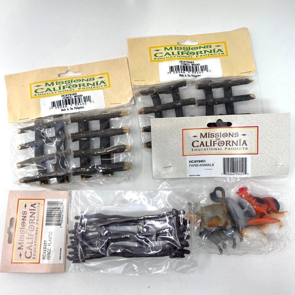 Missions Of California Diorama Project Accessories Fences Farm Animals. B25